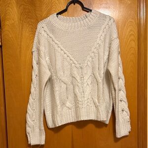 CARA SANTANA. APT.9.  Cozy Cable Knit Sweater - Cream